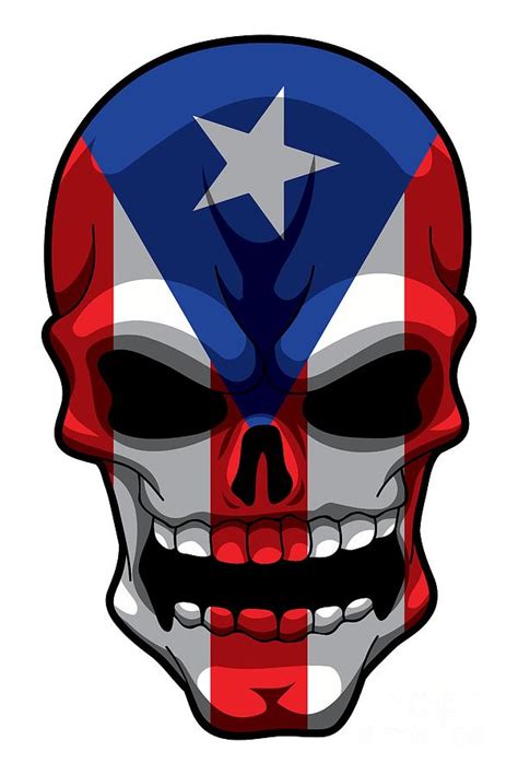 puerto rican skull|puerto rico flag skull sticker.